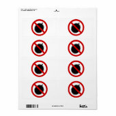 Étiquette AUCUN Fruit Tropical Durian ⚠ signe thaï ⚠ (Feuille entière)