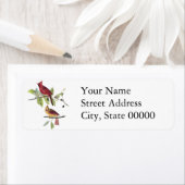 Étiquette Audubon Cardinal du Nord (En situation)