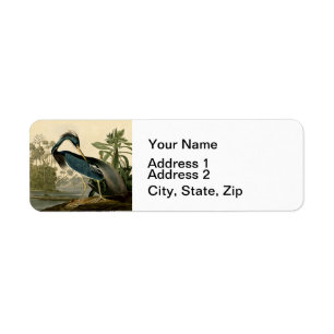 Étiquette Audubon Louisiana Heron Birds America Art