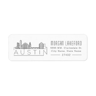 Étiquette Austin, Texas Stylisé Skyline