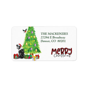 Étiquette Australian Shepherd Christmas Tree Adresse de reto