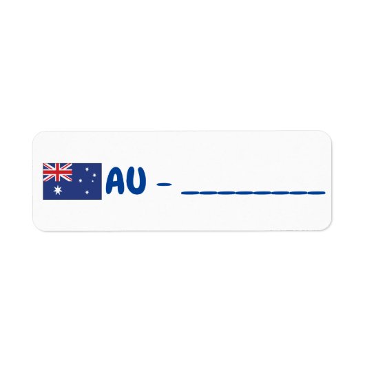 Étiquette Australie id postfranchissement (Devant)