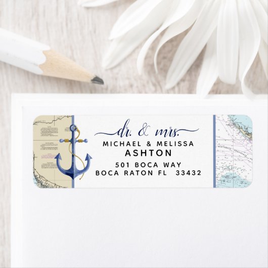 Étiquette Authentique #Ancre de graphique nautique #Mariage  (En situation)