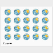 Étiquette autocollant Blue Sun (Feuille)