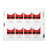 Étiquette Autocollant cadeau de Noël Red Père Noël (Feuille entière)