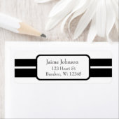 Étiquette Autocollant chic blanc et noir d'adresse de retour (En situation)