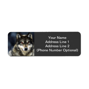 Étiquette Autocollant d'adresse de loup