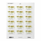 Étiquette Autocollant d'adresse de retour de fleurs de tourn (Feuille entière)