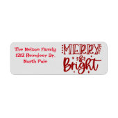 Étiquette autocollant d'adresse de retour de Noël (Devant)