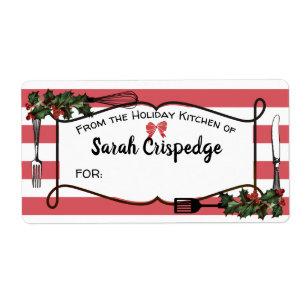 Étiquette Autocollant de cadeau de nourriture de Noël