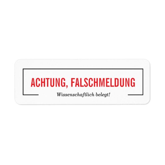 Étiquette Autocollant de fausse information (Devant)
