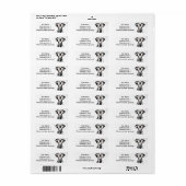 Étiquette Autocollant de l'adresse dalmate (Feuille entière)