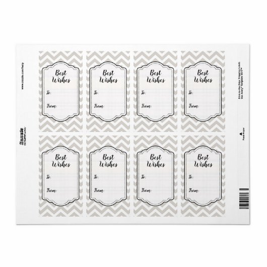 Étiquette Autocollant de mariage gris argenté et blanc à che (Feuille entière)