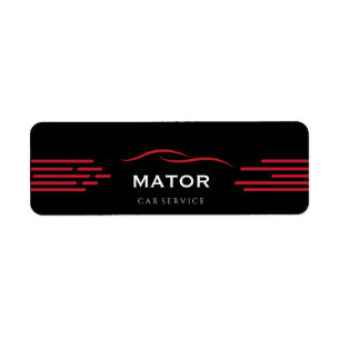 Étiquette Autocollant de service de voiture noir et rouge