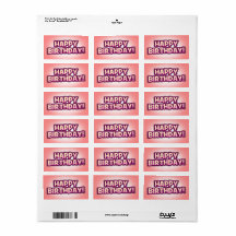 Autocollant de vœux pour enveloppe/colis d'anniver