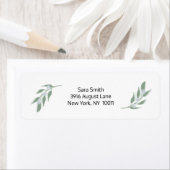 Étiquette Autocollant floral | fleurs bleues et verdure (En situation)