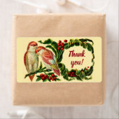 Étiquette Autocollant Merci Oiseaux de l'Amour Vintage Charm (En situation)
