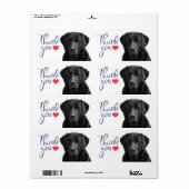 Étiquette Autocollant pour chien de trieur de Merci Black La (Feuille entière)