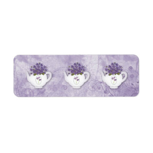 Étiquette Autocollant violet de théières