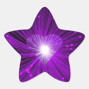 Étiquette autocollante au coeur mauve