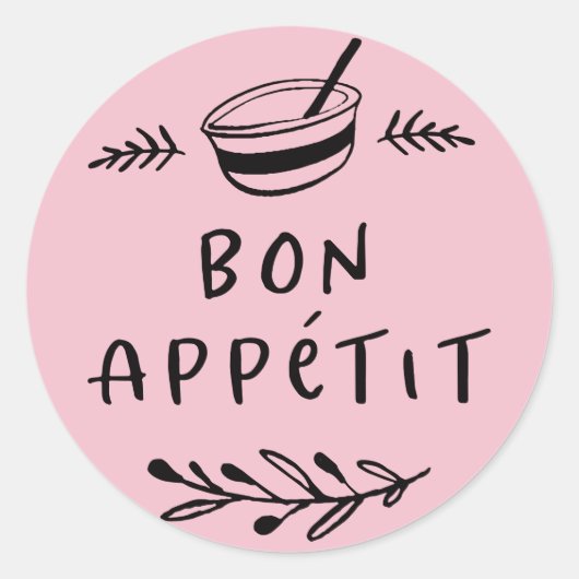 Étiquette autocollante Bon Appétit pour pot / épic (Devant)