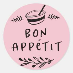 Étiquette autocollante Bon Appétit pour pot / épic