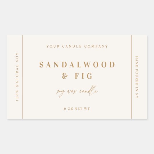 Étiquette autocollante de bougie chic pour pot de  (Devant)