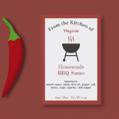 Étiquette Autocollante de Bouteille de Sauce Barbe