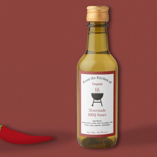 Étiquette Autocollante de Bouteille de Sauce Barbe