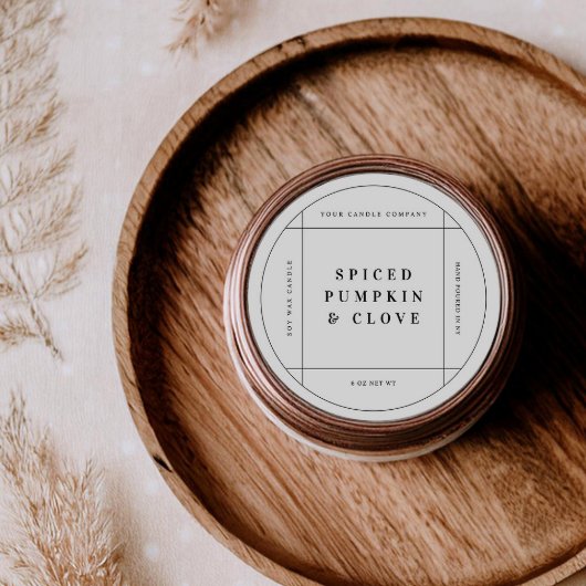 Étiquette autocollante de produit de bougie ronde