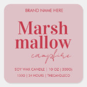 Étiquette Autocollante Personnalisée Bougie Rose e (Devant)