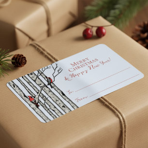 Étiquette Autocollants Blue Cardinal Joyeux Noël De La