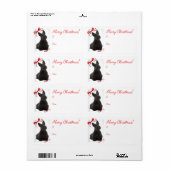 Étiquette Autocollants cadeaux de Noël Scottie (Feuille entière)