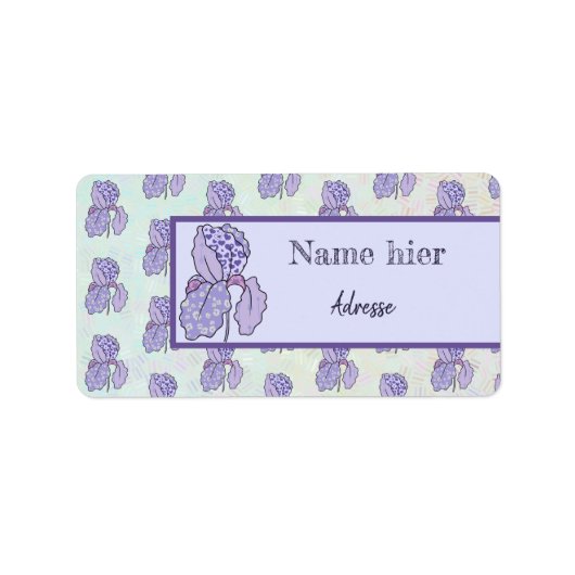 Étiquette Autocollants d'adresse iris (Devant)