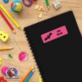 Étiquette Autocollants de chauves-souris rose