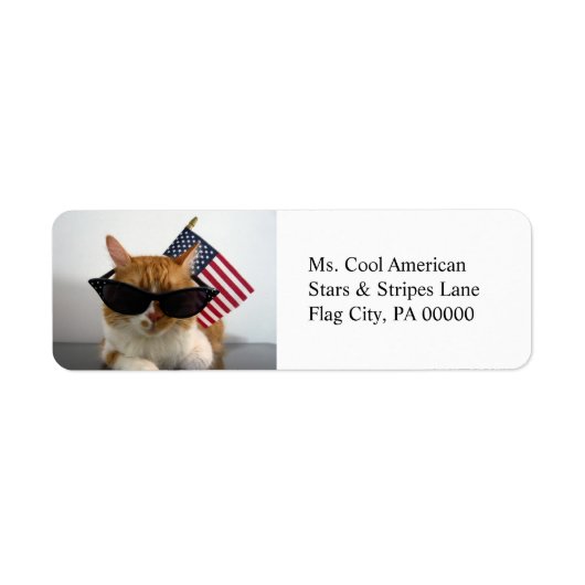 Étiquette Autocollants de retour d'adresse avec chat cool et (Devant)