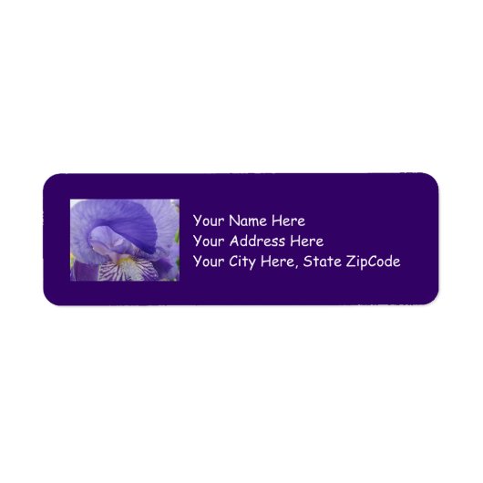 Étiquette Autocollants d'étiquette d'adresse de fleur d'iris (Devant)