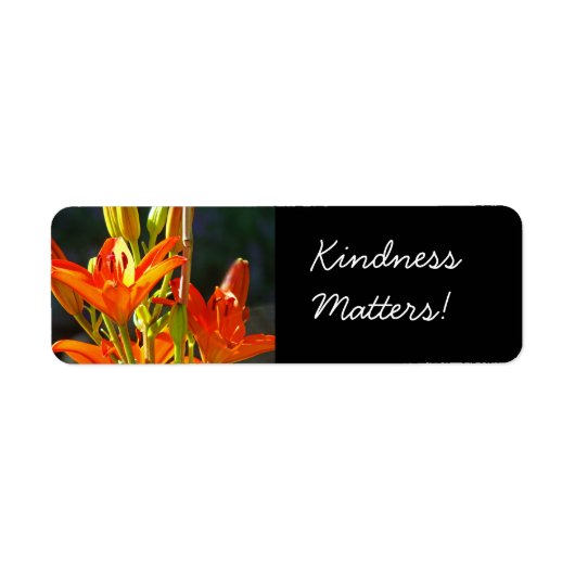 Étiquette Autocollants Fleurs de lys orange Kindness Matters (Devant)