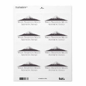 Étiquette Autocollants minimalistes du mont Fuji – Gris Char (Feuille entière)