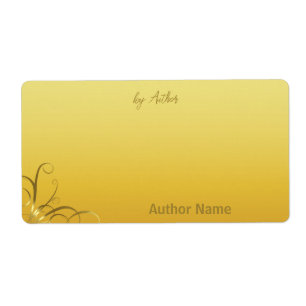Étiquette Autographed by Author Gold Swirl Label