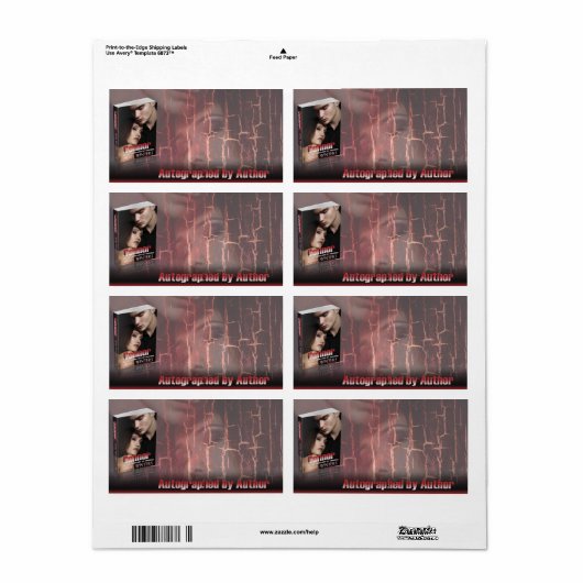 Étiquette Autographié par Author Connor (Feuille entière)