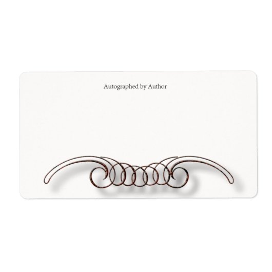 Étiquette Autographié par la plaque d'écriture de l'auteur (Devant)