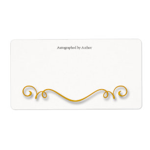 Étiquette Autographié par la plaque d'écriture de l'auteur