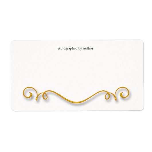 Étiquette Autographié par la plaque d'écriture de l'auteur (Devant)