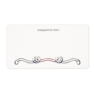 Étiquette Autographié par la plaque d'écriture de l'auteur