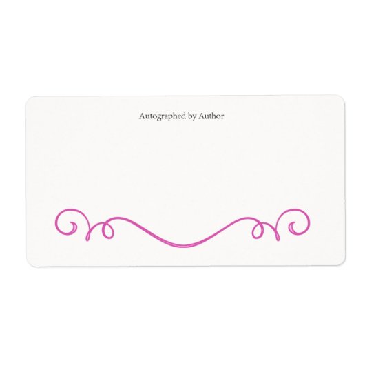 Étiquette Autographié par la plaque d'écriture de l'auteur (Devant)