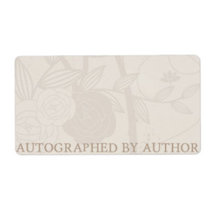 Étiquette Autographié par l'auteur Bookplate Cream Flower