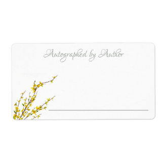 Étiquette Autographié par l'auteur | Plaque-livre Fleurs Jau