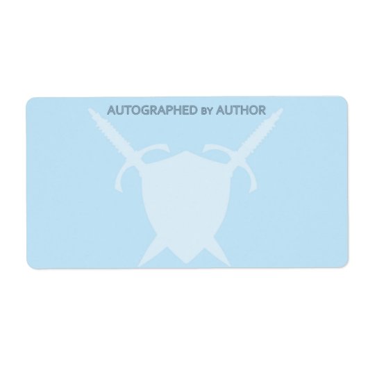 Étiquette Autographié par l'épée et le bouclier de l'auteur (Devant)