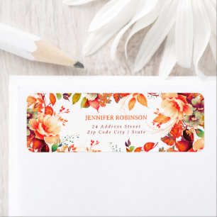 Étiquette Automne Chic Aquarelle Florale Fête d'anniversaire